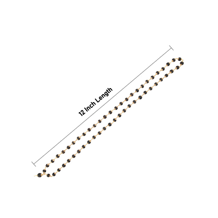 Karungali Mala - 12 Inches | 6 mm/ 54 Beads/ Panchaloha Gold Polish Cup Ebony Mala for Men & Women - Karungali Mala, Pendant, Bracelet