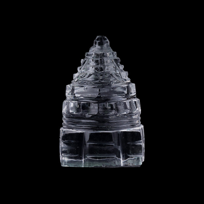 Maha Meru - 2.5 x 1.25 Inches | Spatik Sri Yantra/ Mahameru Yantra/ Shri Yantra for Pooja - Maha Meru & Yantra