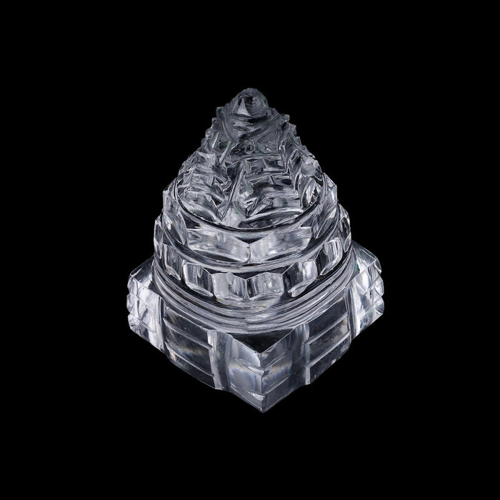 Maha Meru - 2.5 x 1.25 Inches | Spatik Sri Yantra/ Mahameru Yantra/ Shri Yantra for Pooja - Maha Meru & Yantra