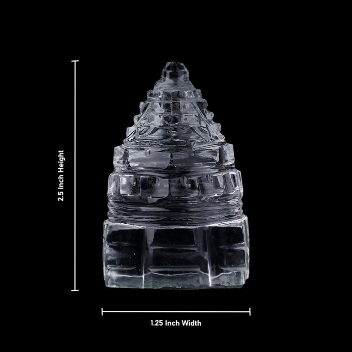 Maha Meru - 2.5 x 1.25 Inches | Spatik Sri Yantra/ Mahameru Yantra/ Shri Yantra for Pooja - Maha Meru & Yantra