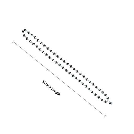 Karungali Mala With Silver Cup - 14 Inches | 54 Beads Black Ebony Mala/ Karungali Kattai Malai for Pooja - Karungali Mala, Pendant, Bracelet