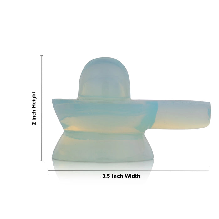 Opel Shivling - 2 x 3.5 Inches | Shiva Lingam/ Crystal Lingam for Pooja/ 220 Gms Approx - Sphatik & Semi Precious Stone Murties