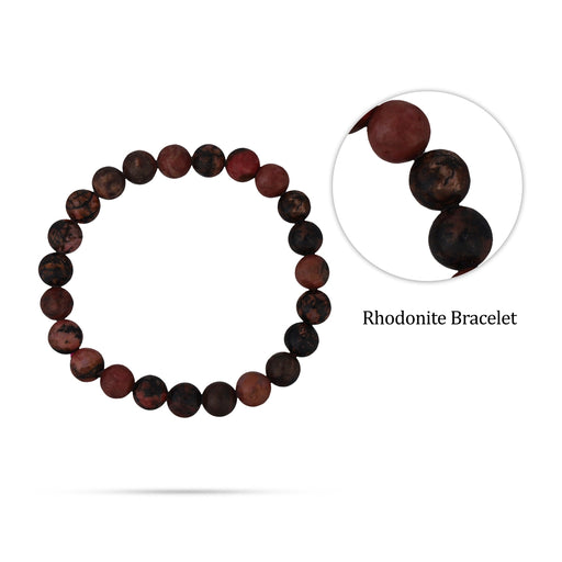 Rhodonite Bracelet - 2.5 Inches | Rhodonite Crystal Bracelet/ Rhodonite Stone Hand Band For Positive Energy - Bracelet