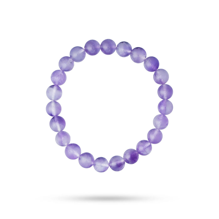 Amethyst Bracelet - 2.5 Inches | Amethyst Crystal Bracelet/ Amethyst Bead Hand Band for Men & Women - Bracelet
