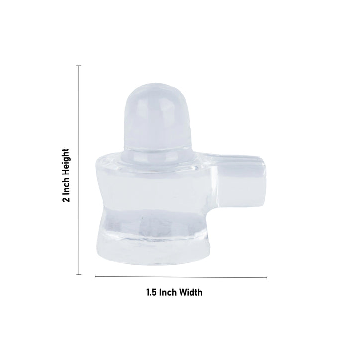 Spatik Shivlinga - 2 x 1.5 Inches | Sphatika Shivalinga / Sphatik Shivalinga for Pooja - Sphatik & Semi Precious Stone Murties