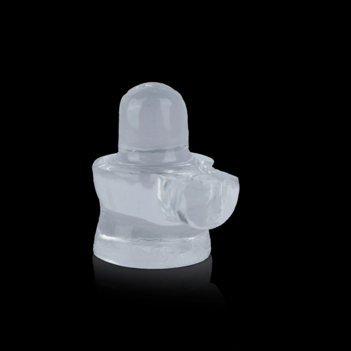 Spatik Shivlinga - 2 x 1.5 Inches | Sphatika Shivalinga / Sphatik Shivalinga for Pooja - Sphatik & Semi Precious Stone Murties