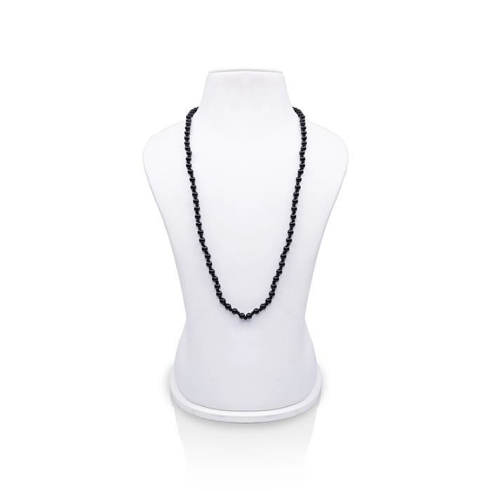 Black Agate Mala - 12 Inches | 6 mm/ Agate Mala/ Black Hakik Mala for Yoga Meditation - Mala & Pendant