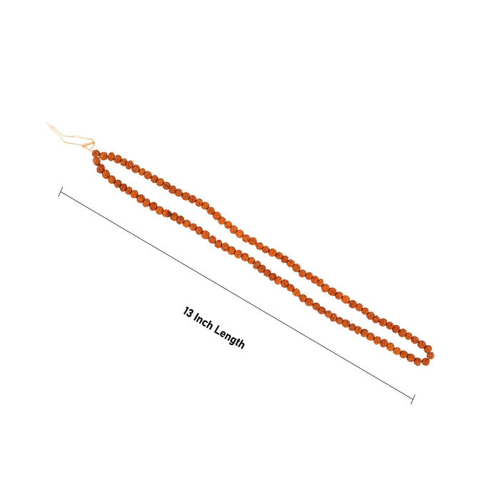 Rudraksha Mala - 13 Inches | 5 to 5.5 mm/ 108 Beads / Ruthratcham Malai/ Rudraksha Mala for Men & Women - Rudraksha Mala, Pendant, Bracelet