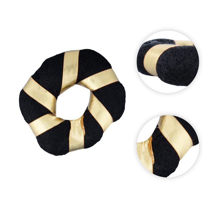 Hair Bun - 3 Inches | Hair Ring/ Hair Accessory/ Black Hair Bun for Deity - Head & Face Accessories