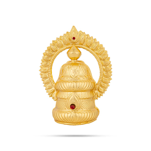 Half Crown With Arch - 9 x 7.5 Inches | Gold Polish Kireedam / Stone Kiridam / Mukut For Deity Decor - Head & Face Accessories