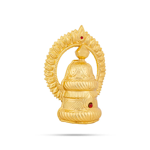 Half Crown With Arch - 9 x 7.5 Inches | Gold Polish Kireedam / Stone Kiridam / Mukut For Deity Decor - Head & Face Accessories