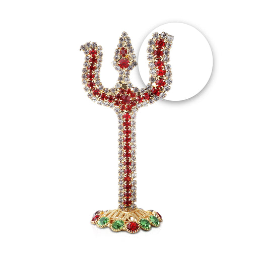 Trishul - 3 Inches | Stone Trishul with Stand/ Stone Soolam for Deity - Deity Accessories