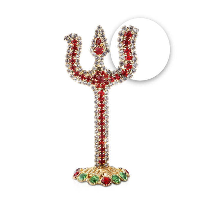 Trishul - 3 Inches | Stone Trishul with Stand/ Stone Soolam for Deity - Deity Accessories