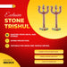 Trishul - 3 Inches | Stone Trishul with Stand/ Stone Soolam for Deity - Deity Accessories