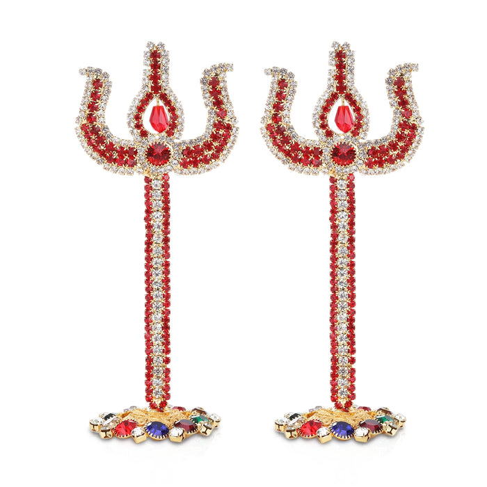 Trishul - 4.25 Inches | Stone Trishul with Stand/ Stone Soolam for Deity - Deity Accessories