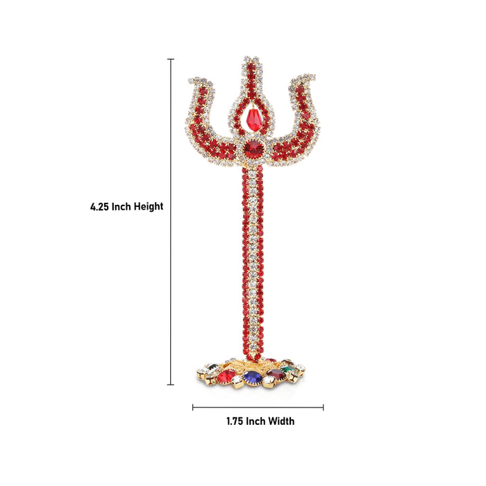 Trishul - 4.25 Inches | Stone Trishul with Stand/ Stone Soolam for Deity - Deity Accessories
