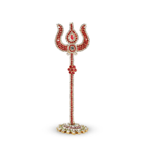 Trishul - 7.25 Inches | Stone Trishul with Stand/ Stone Soolam for Deity - Deity Accessories