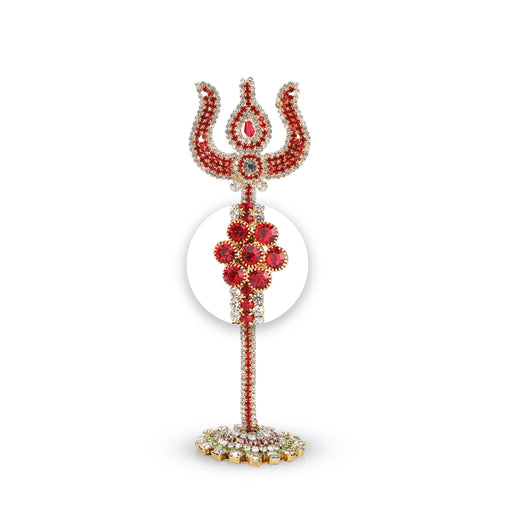 Trishul - 7.25 Inches | Stone Trishul with Stand/ Stone Soolam for Deity - Deity Accessories