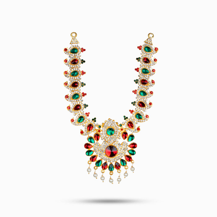 Mango Necklace - 6 Inches | Multicolour Stone Mango Jewelry/ Jewellery for Deity