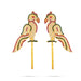 Stone Parrot Pair - 5 x 2 Inches | 2 Pcs/ Multicolour Stone Artificial Parrots for Decoration - Deity Accessories