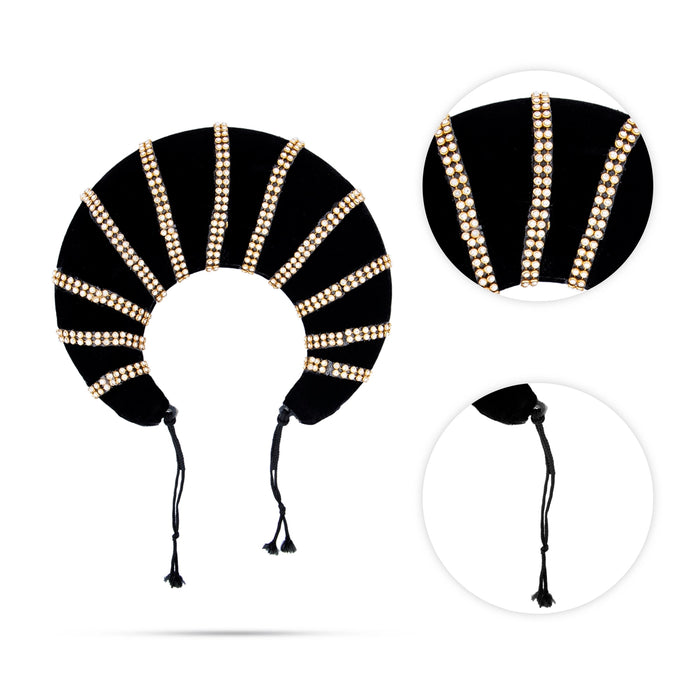 Hair Rakodi - 5.5 x 3.25 Inches | Half Ring Hair Rakodi/ Hair Accessory for Deity - Head & Face Accessories