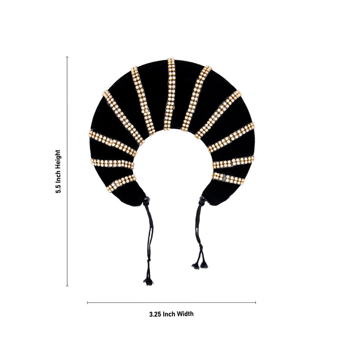 Hair Rakodi - 5.5 x 3.25 Inches | Half Ring Hair Rakodi/ Hair Accessory for Deity - Head & Face Accessories