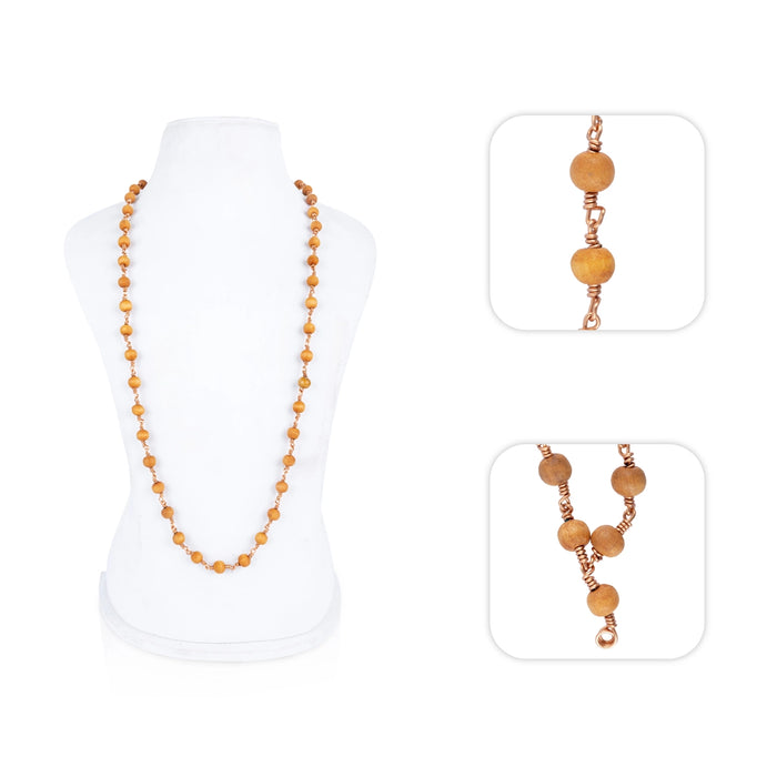 Chandan Mala - 32 Inches | 8 mm / 108 Beads / Sandal Mala/ Kantha Mala for Men & Women
