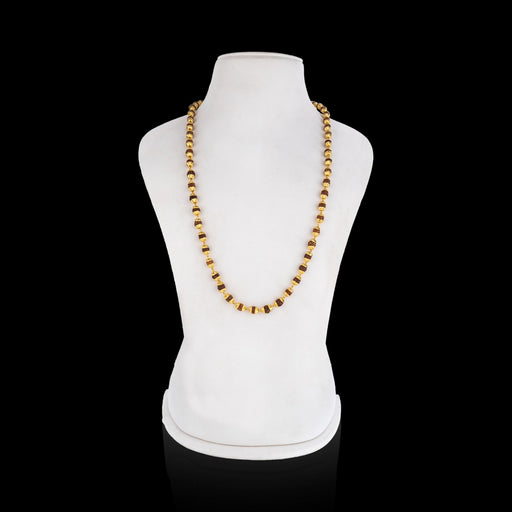 Rudraksha beads Mala - 13 Inches | Gold Cup Rudraksha Mala / Rudraksha Necklace / Mala for Men & Women - Rudraksha Mala, Pendant, Bracelet