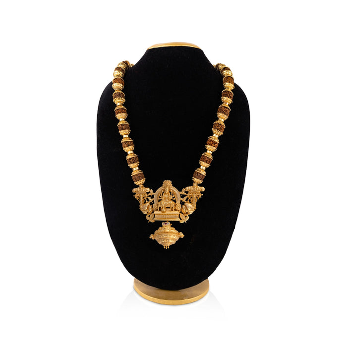 Rudraksha Mala With Pendant - 21 Inches | Panchaloha Nagas Cup Washer / Beads Ruthratcham Malai for Meditation - Rudraksha Mala, Pendant, Bracelet