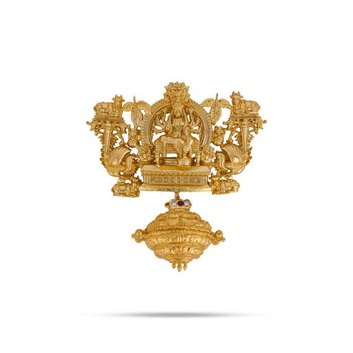 God Dollar - 4.5 x 4.5 Inches | Panchaloha gold Polish Pendant / Varahi amman pendant for Rudraksha mala - Mala & Pendant