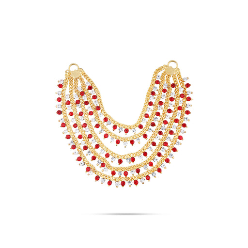 Stone Necklace - 3.5 Inches | 5 Line Multicolour Stone Jewelry/ Jewellery for Deity - Neck & Body Accessories