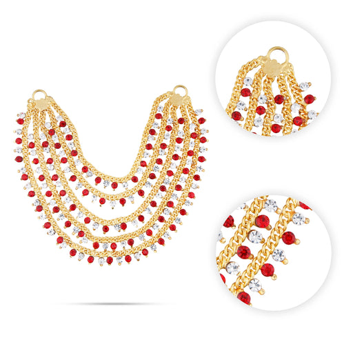 Stone Necklace - 3.5 Inches | 5 Line Multicolour Stone Jewelry/ Jewellery for Deity - Neck & Body Accessories