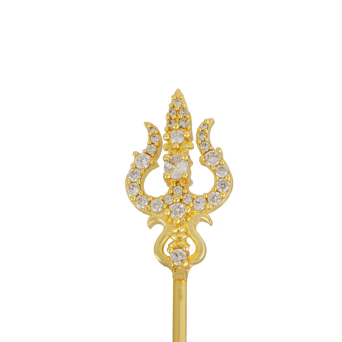 Durga Maa Soolam - 4.25 Inches | Stone Trishul / Metal Astras / Shivan Soolam / Trishul for Pooja - Deity Accessories