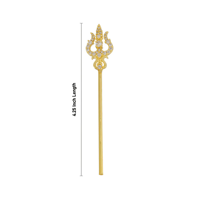 Durga Maa Soolam - 4.25 Inches | Stone Trishul / Metal Astras / Shivan Soolam / Trishul for Pooja - Deity Accessories