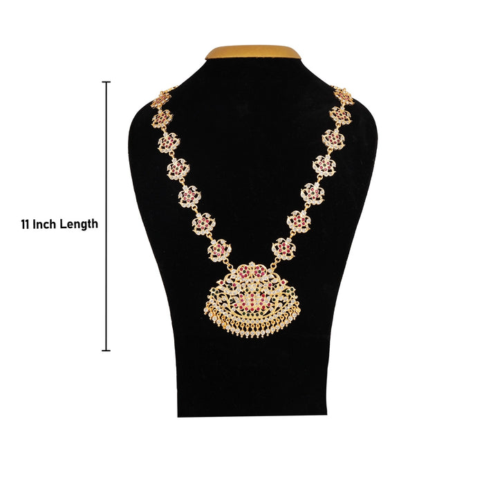 Chain Vasantha Haram Models Traditional Temple Design Necklace