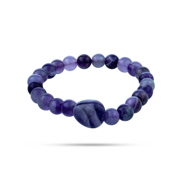 Amethyst Bracelet - 2.5 inches | Semi precious Bracelet / Tumbled Bead Hand Band / Hand Band for Men & Women - Bracelet