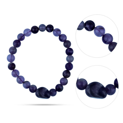 Amethyst Bracelet - 2.5 inches | Semi precious Bracelet / Tumbled Bead Hand Band / Hand Band for Men & Women - Bracelet