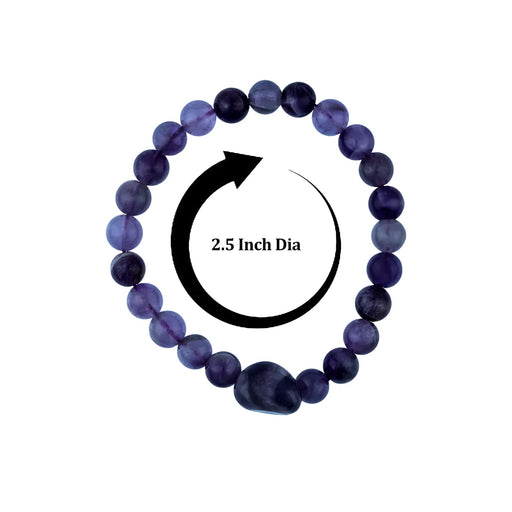 Amethyst Bracelet - 2.5 inches | Semi precious Bracelet / Tumbled Bead Hand Band / Hand Band for Men & Women - Bracelet
