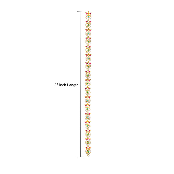 Stone Belt - 12 Inch | Waist Belt/ Multicolour Stone Jewelry/ Jewellery for Deity - Waist & Leg Accessories