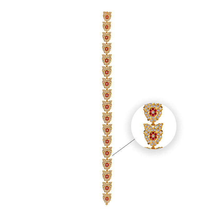 Stone Belt - 19 Inch | Waist Belt/ Multicolour Stone Jewelry/ Jewellery for Deity - Waist & Leg Accessories