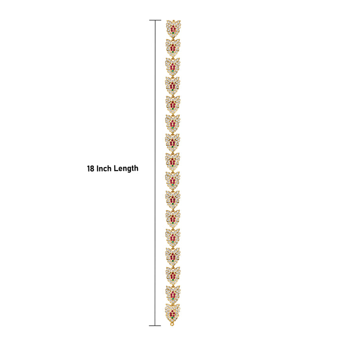 Stone Belt - 18 Inch Flower | Waist Belt/ Multicolour Stone Jewelry/ Jewellery for Deity - Waist & Leg Accessories