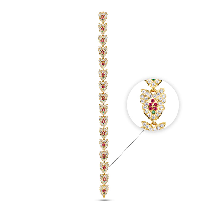 Stone Belt - 18 Inch Flower | Waist Belt/ Multicolour Stone Jewelry/ Jewellery for Deity - Waist & Leg Accessories