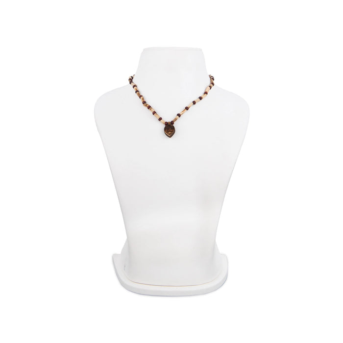 Tulasi Mala - 9 Inches | Tulasi Japa Mala With Leaf Locket/ Kanthi Mala for Meditation/ 3 Gms Approx - Tulsi Mala, Pendant, Bracelet