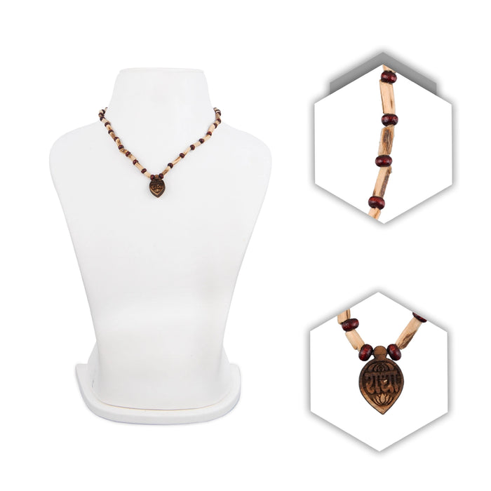 Tulasi Mala - 9 Inches | Tulasi Japa Mala With Leaf Locket/ Kanthi Mala for Meditation/ 3 Gms Approx - Tulsi Mala, Pendant, Bracelet