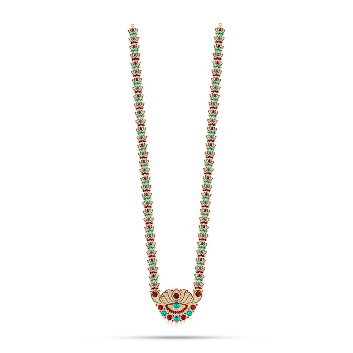 Deity Haram - 92 Inches | Multicolour Stone Haram / Artificial Jewelry For Goddess & Traditional Wear - Head & Face Accessories
