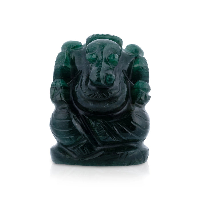 Jade Ganesha Murti - 2 x 2.25 Inches | Ganapathi Idol / Vinayagar Statue for Worship