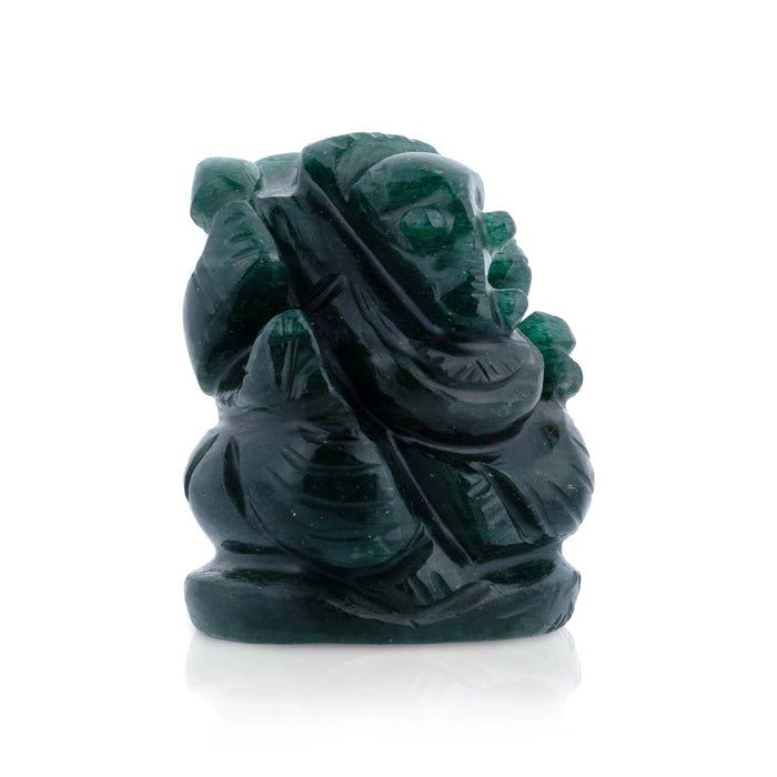 Jade Ganesha Murti - 2 x 2.25 Inches | Ganapathi Idol / Vinayagar Statue for Worship