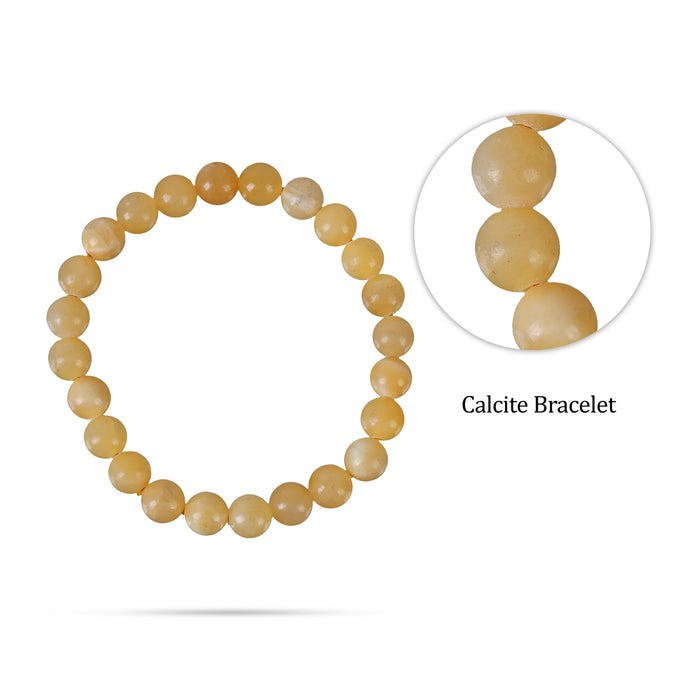 Calcite Bracelet - 2.5 Inches | Calcite Crystal Bracelet/ Calcite Stone Hand Band For Positive Energy - Bracelet
