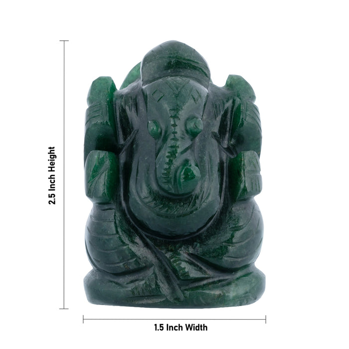 Zade Ganesha Murti - 2.5 x 1.5 Inches | Zade Idol/ Ganpati Murti/ Vinayagar Statue For Home & Pooja Room