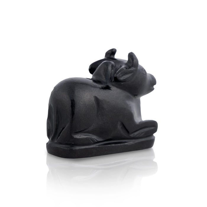 Black Agate Nandi Statue - 2 x 2.5 Inches | Nandi Murti / Nandhi Statue for Pooja - Sphatik & Semi Precious Stone Murties